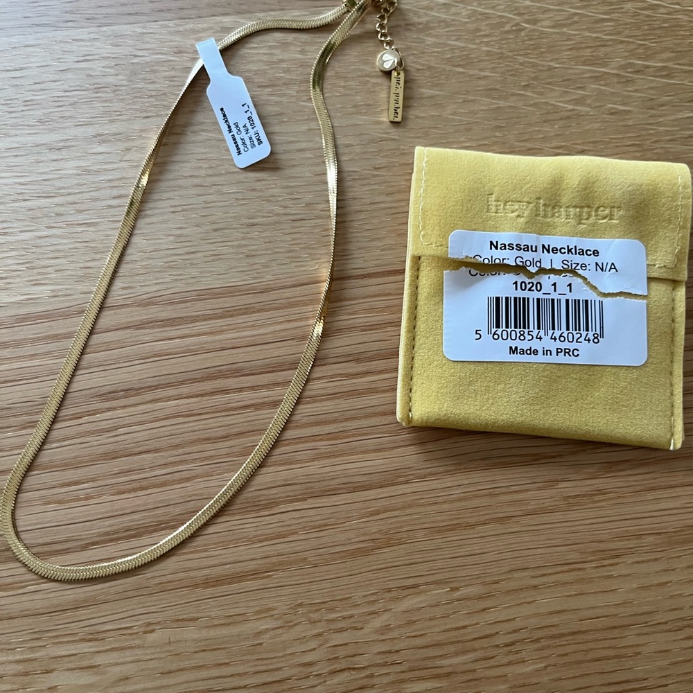 NWT!! Hey Harper Nassau Gold Herringbone Necklace